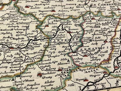 Carte geographique ancienne gouvernement Picardie