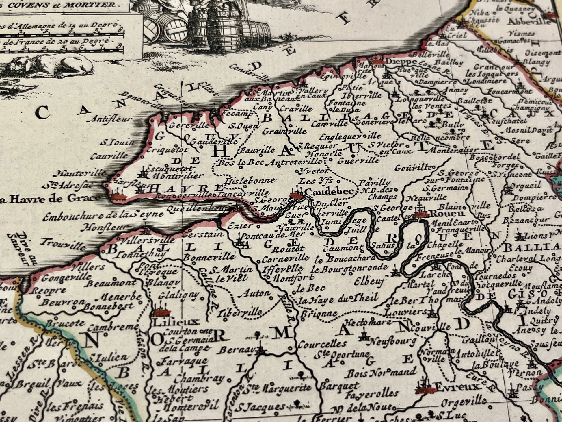 Carte geographique ancienne haute-normandie