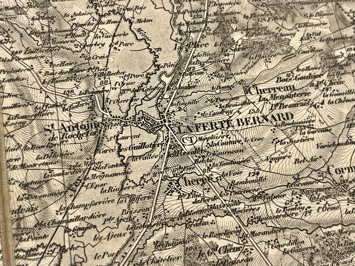 Carte geographique ancienne la Ferte Bernard