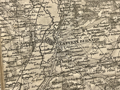 Carte geographique ancienne la Ferte Bernard