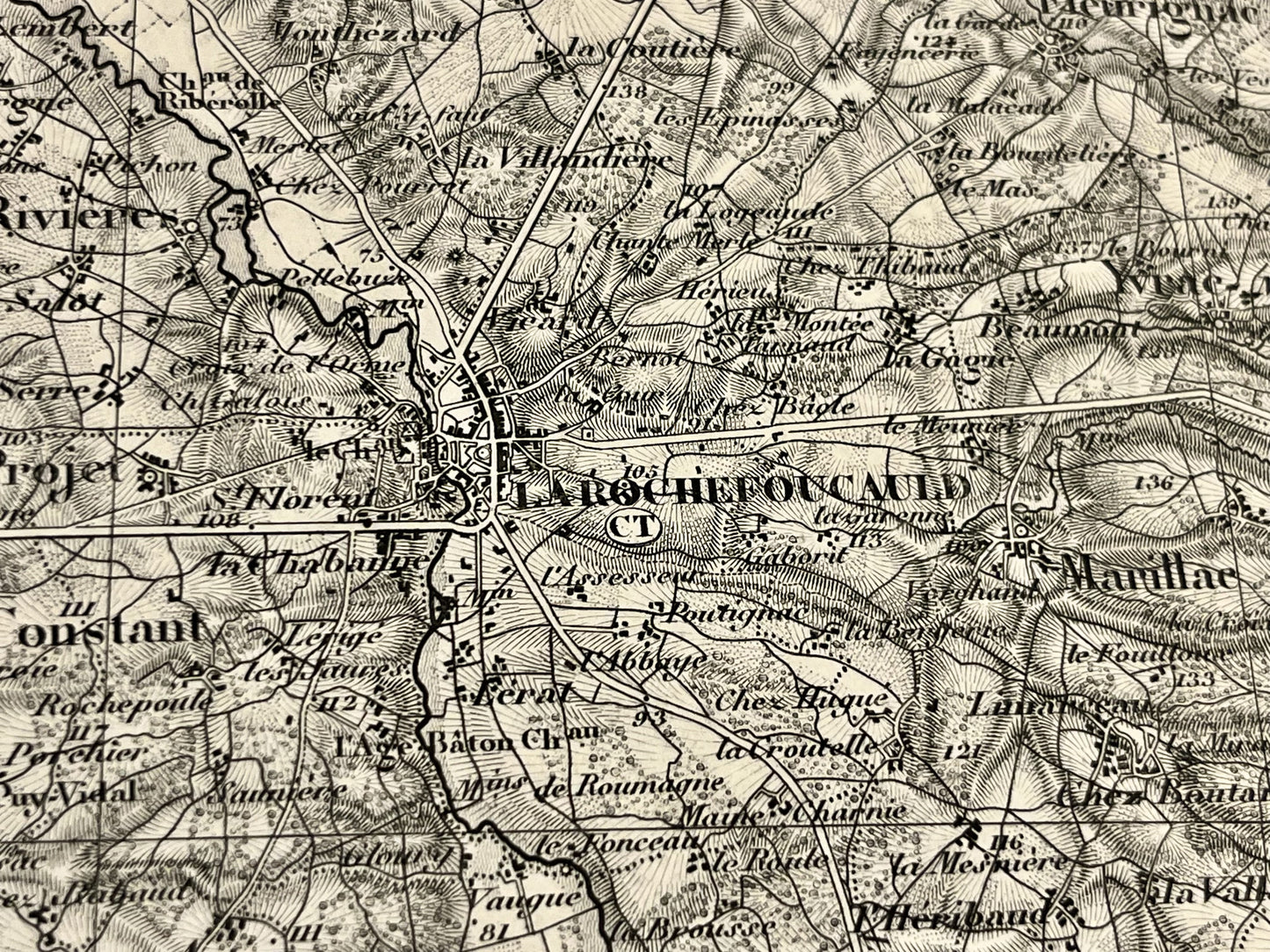 Carte geographique ancienne la Rochefoucauld