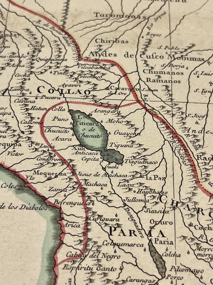 Carte geographique ancienne lac Titicaca