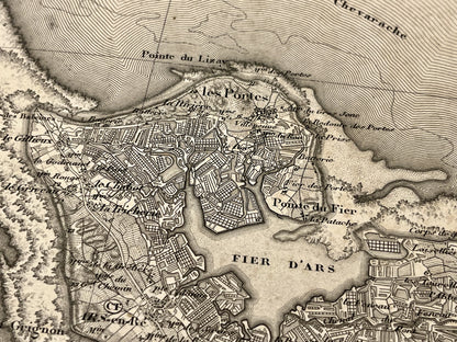 Carte geographique ancienne les Portes Ile de Re