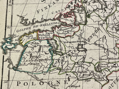 Carte geographique ancienne pays baltes