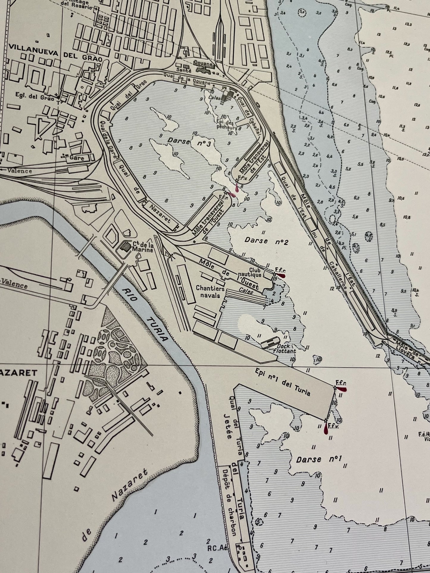 Carte geographique ancienne port Valence