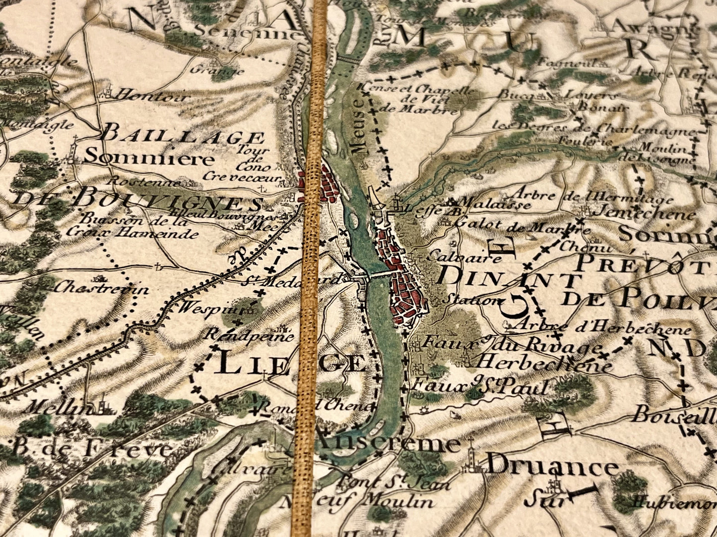 Carte geographique ancienne precise Dinan et region