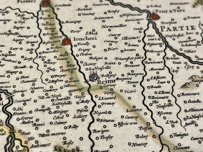 Carte geographique ancienne region Reims