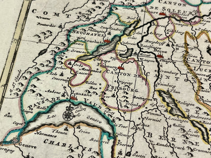 Carte geographique ancienne suisse par Van der Aa