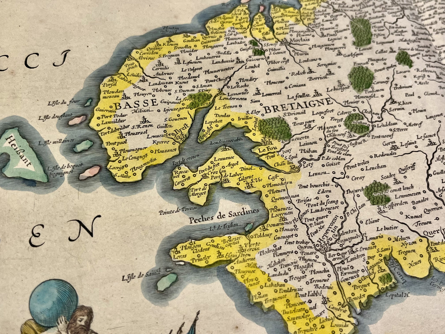 Carte geographique authentique Bretagne