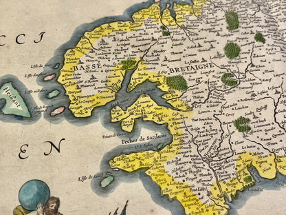 Carte geographique authentique Bretagne