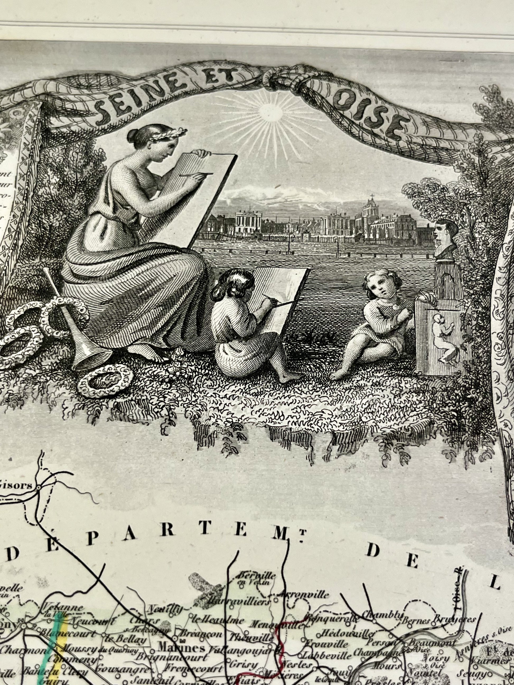 Carte geographique authentique Seine-et-Oise