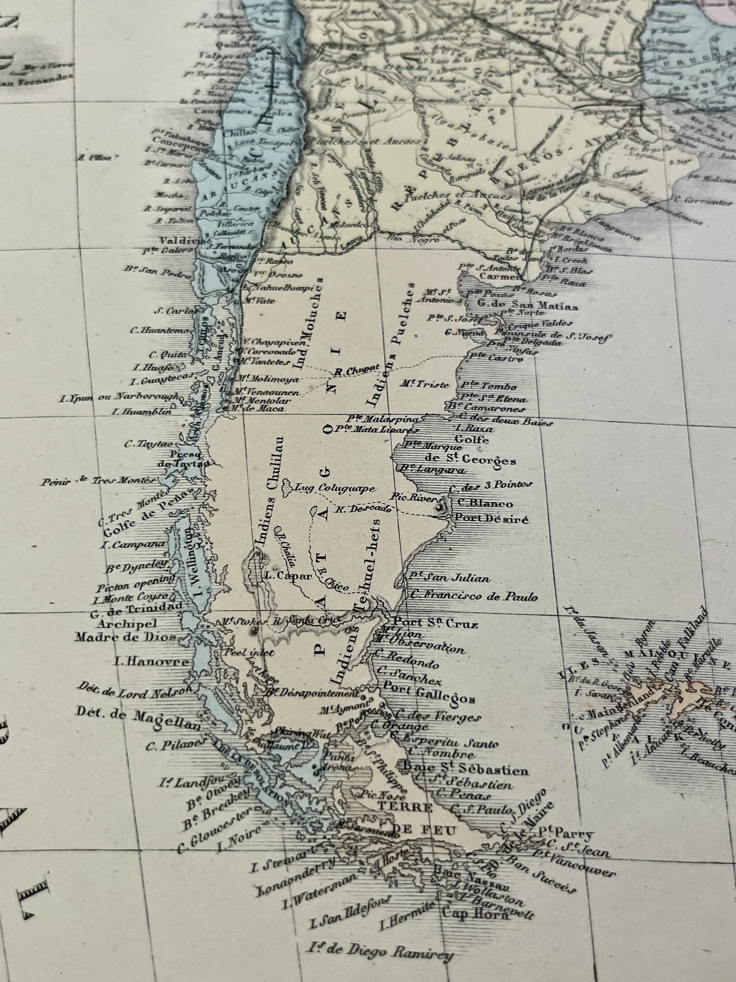 Carte geographique authentique ancienne Amerique du Sud