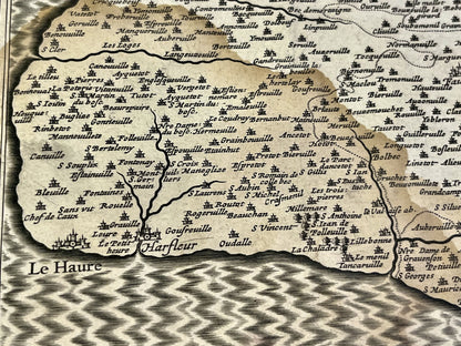 Carte geographique authentique le Havre Pays de Caux