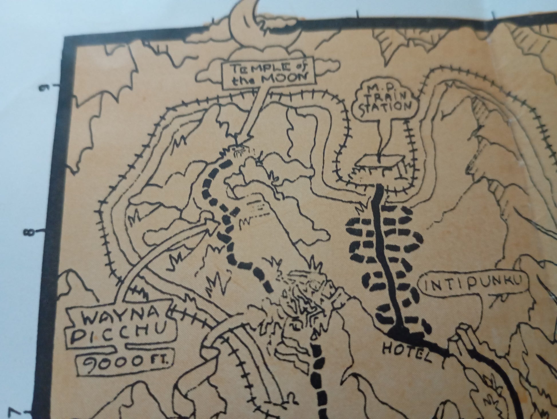 Carte geographique de Machu Picchu