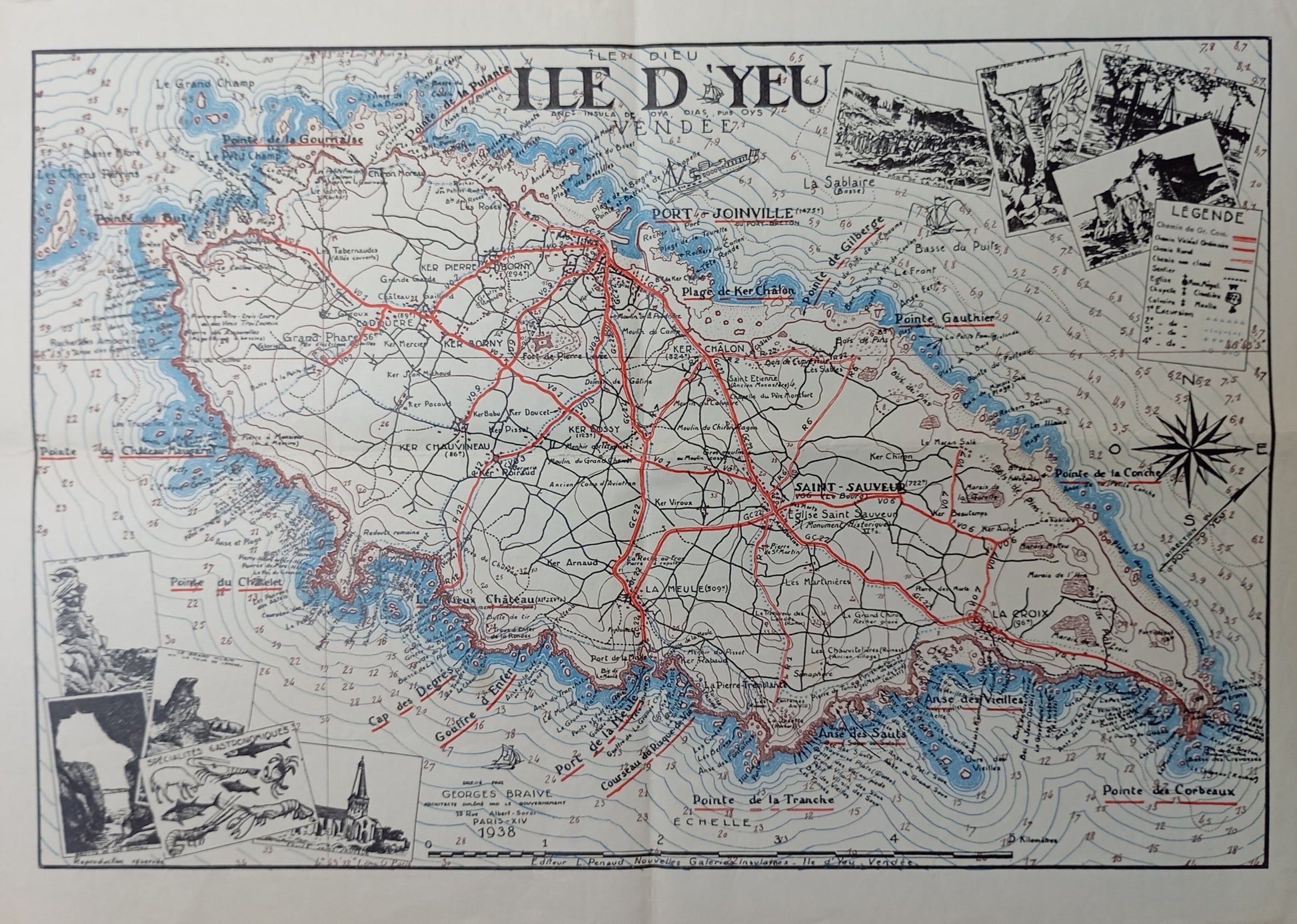 Carte geographique de l'Ile d Yeu