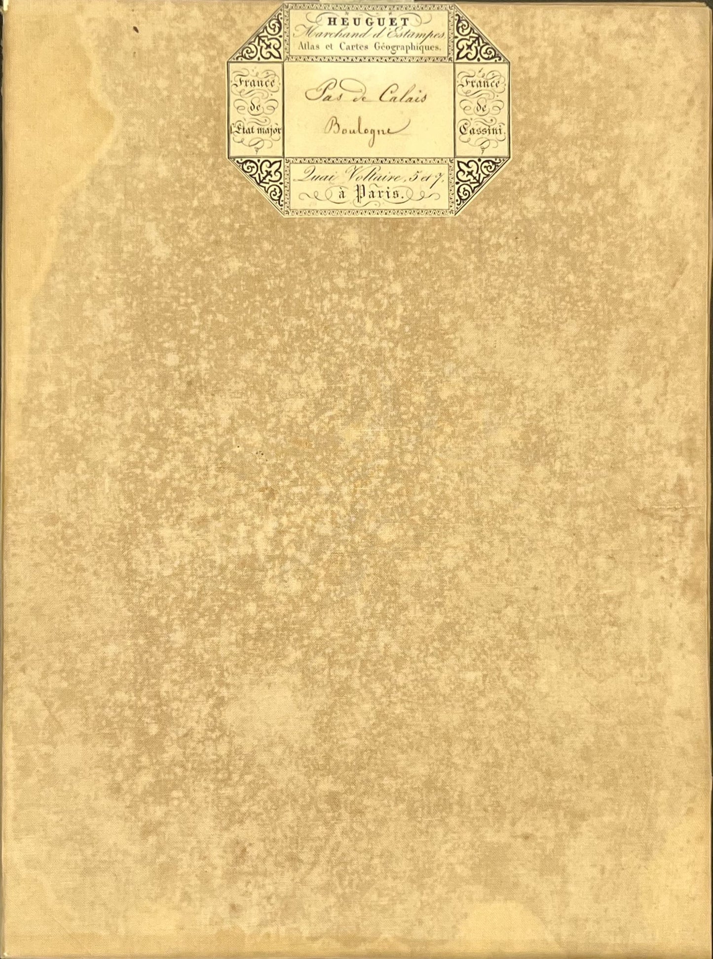 Carte geographique entoilee Boulogne-sur-Mer