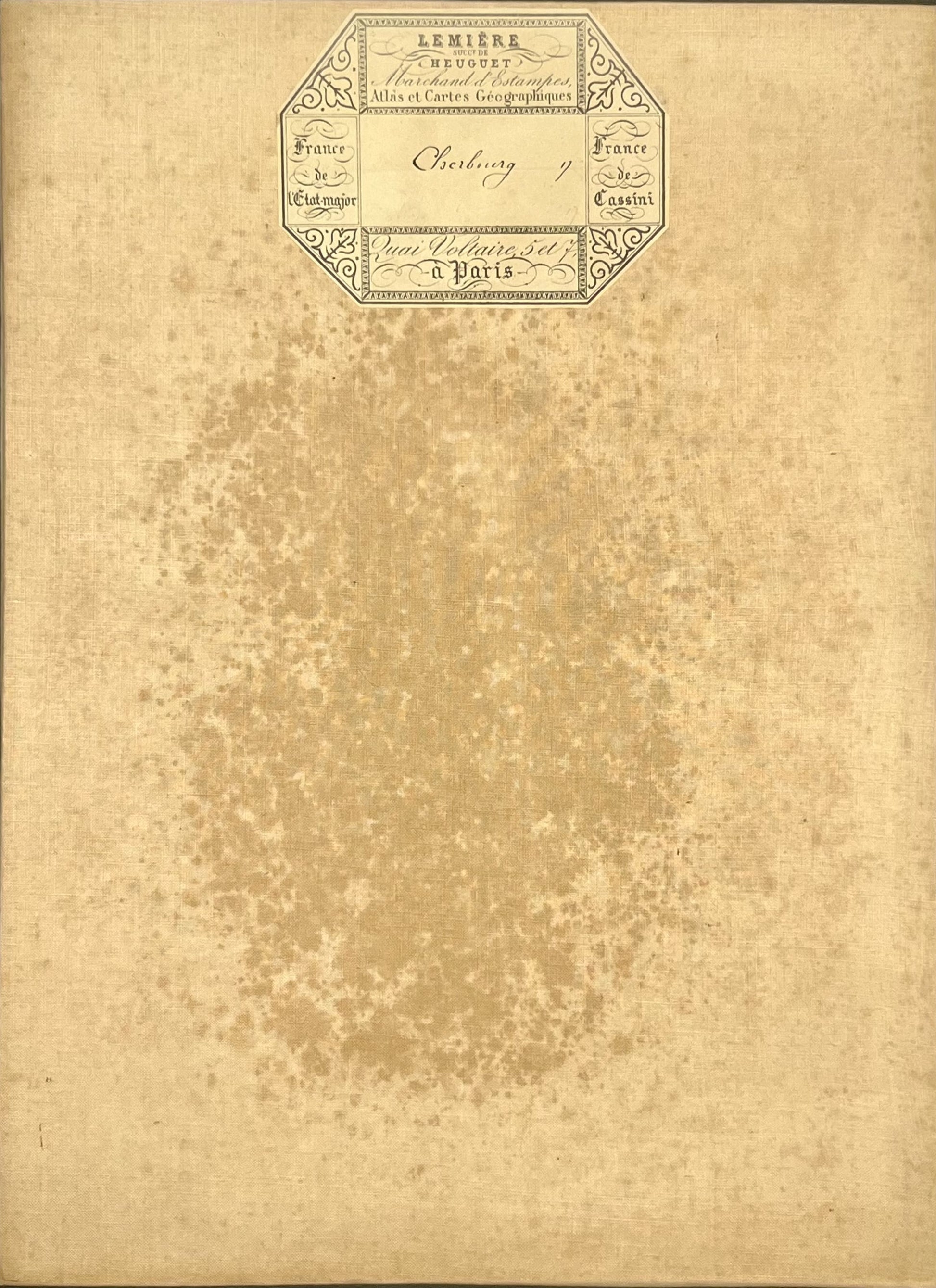 Carte geographique entoilee Cherbourg