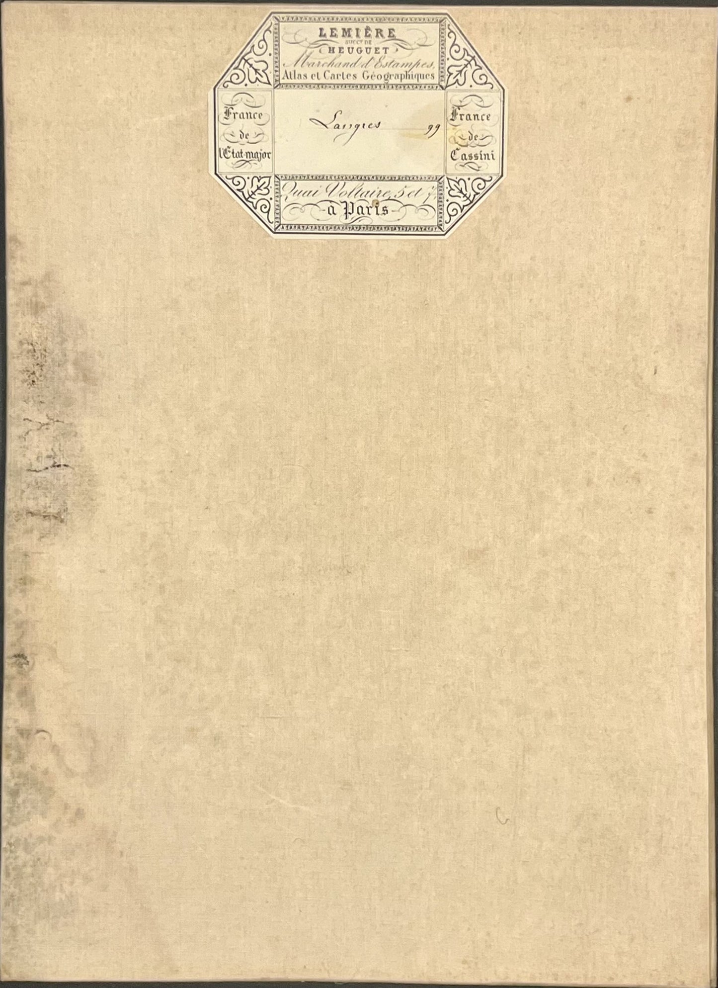 Carte geographique entoilee Langres