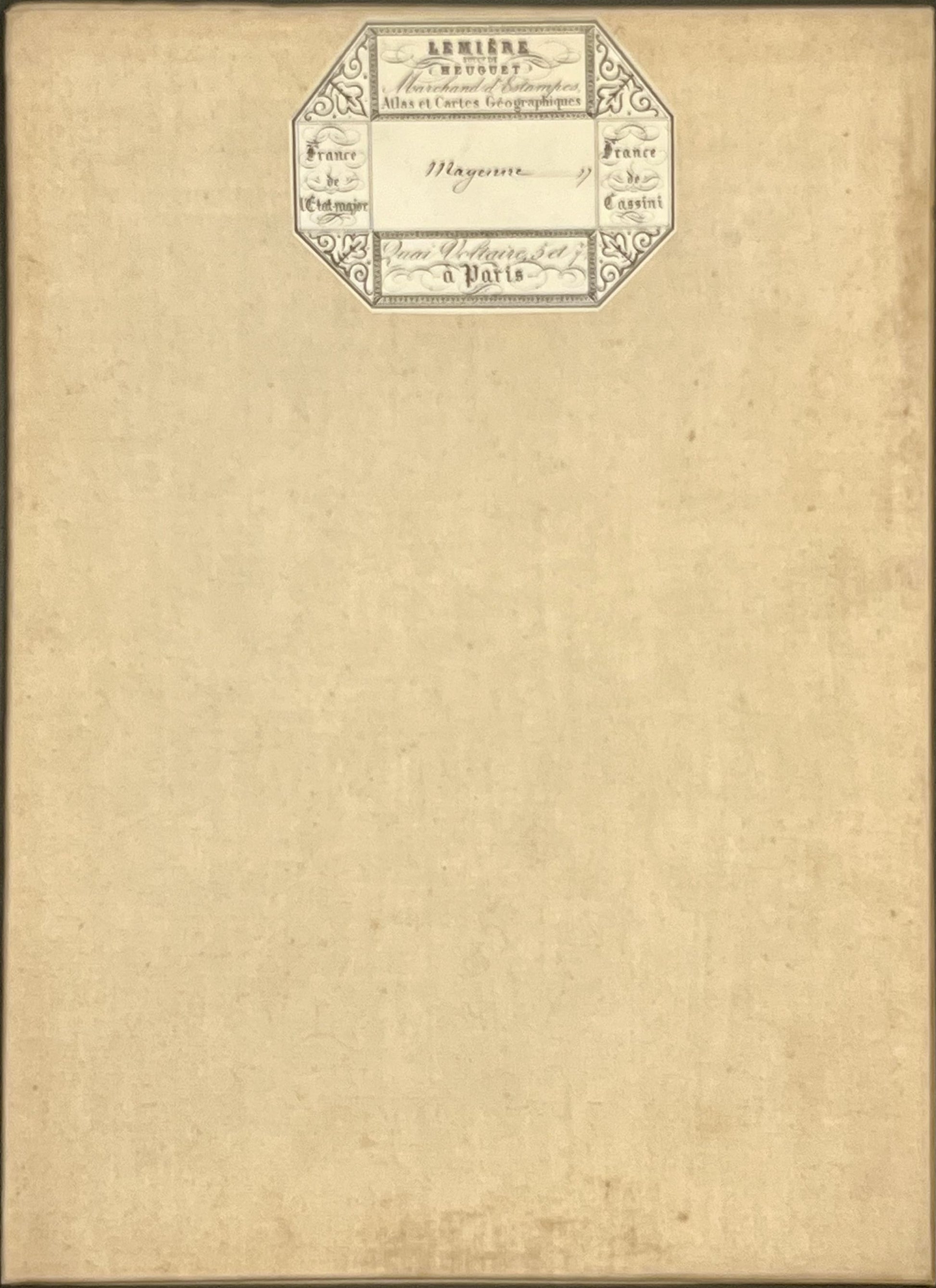 Carte geographique entoilee Mayenne