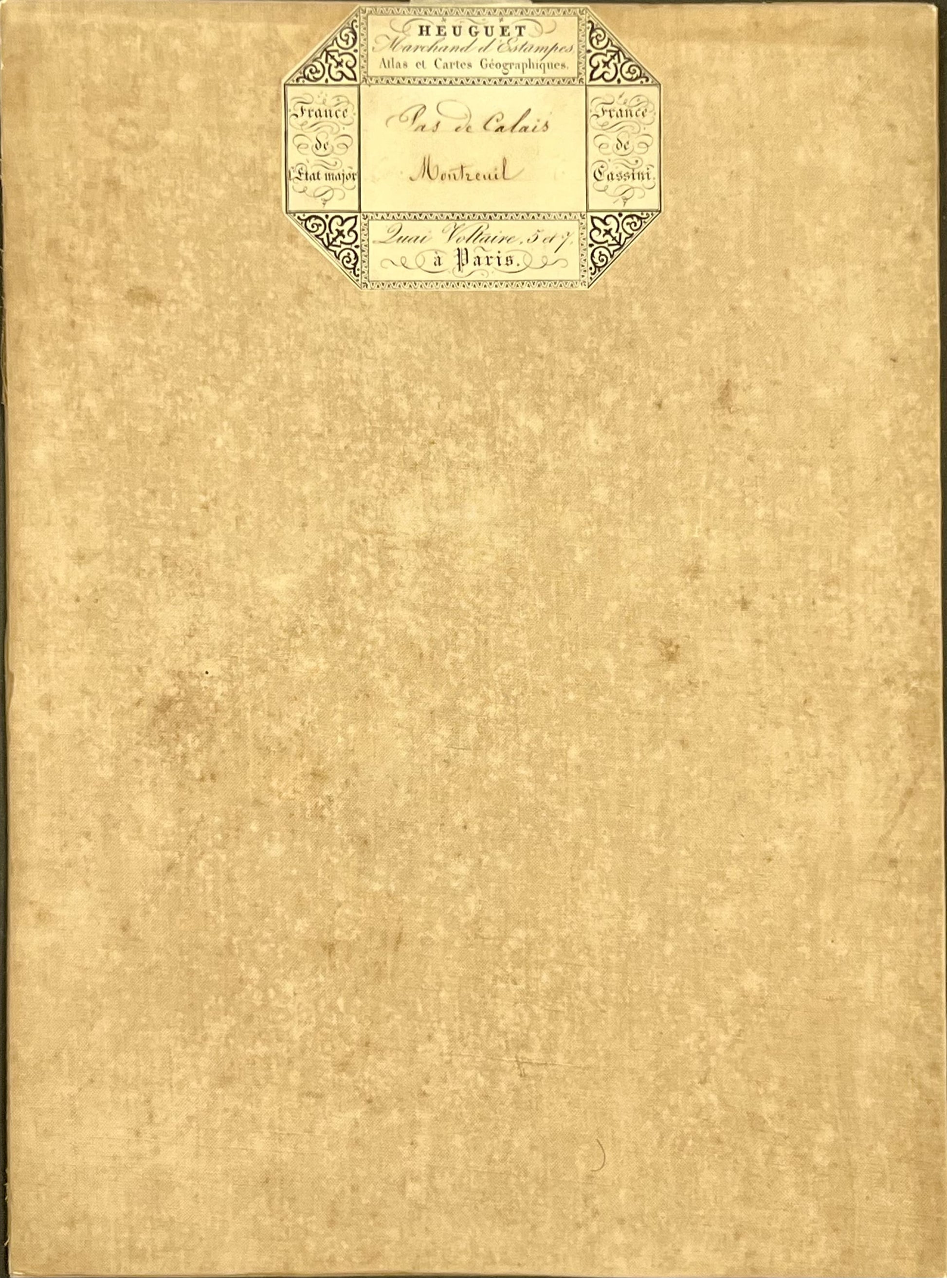 Carte geographique entoilee Montreuil-sur-Mer