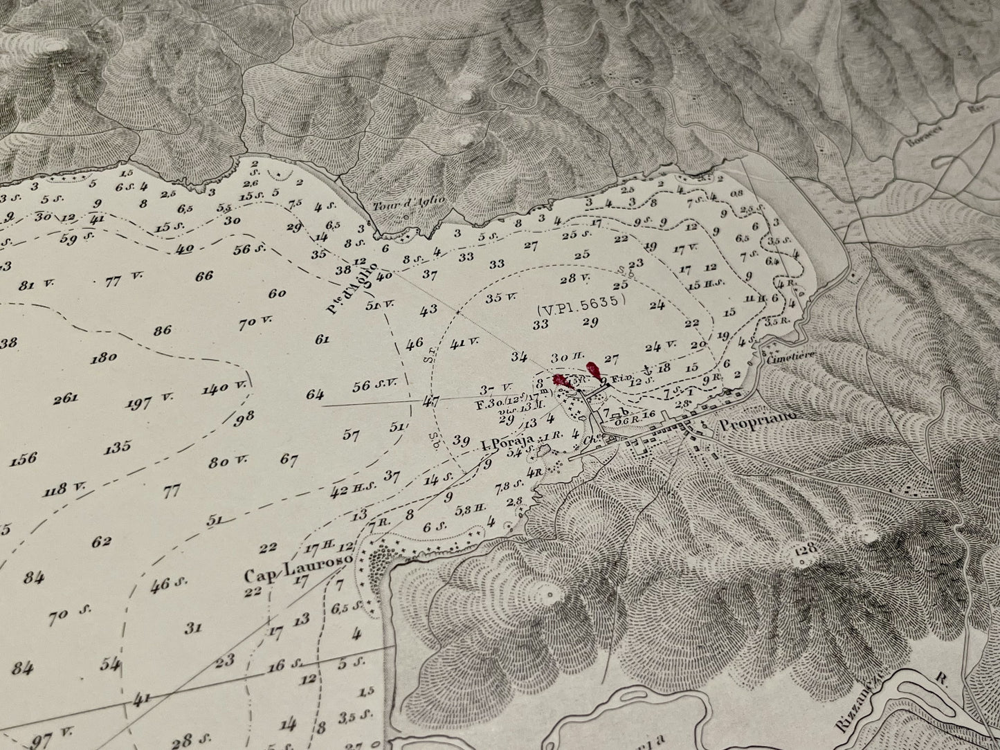 Carte geographique marine ancienne Propriano