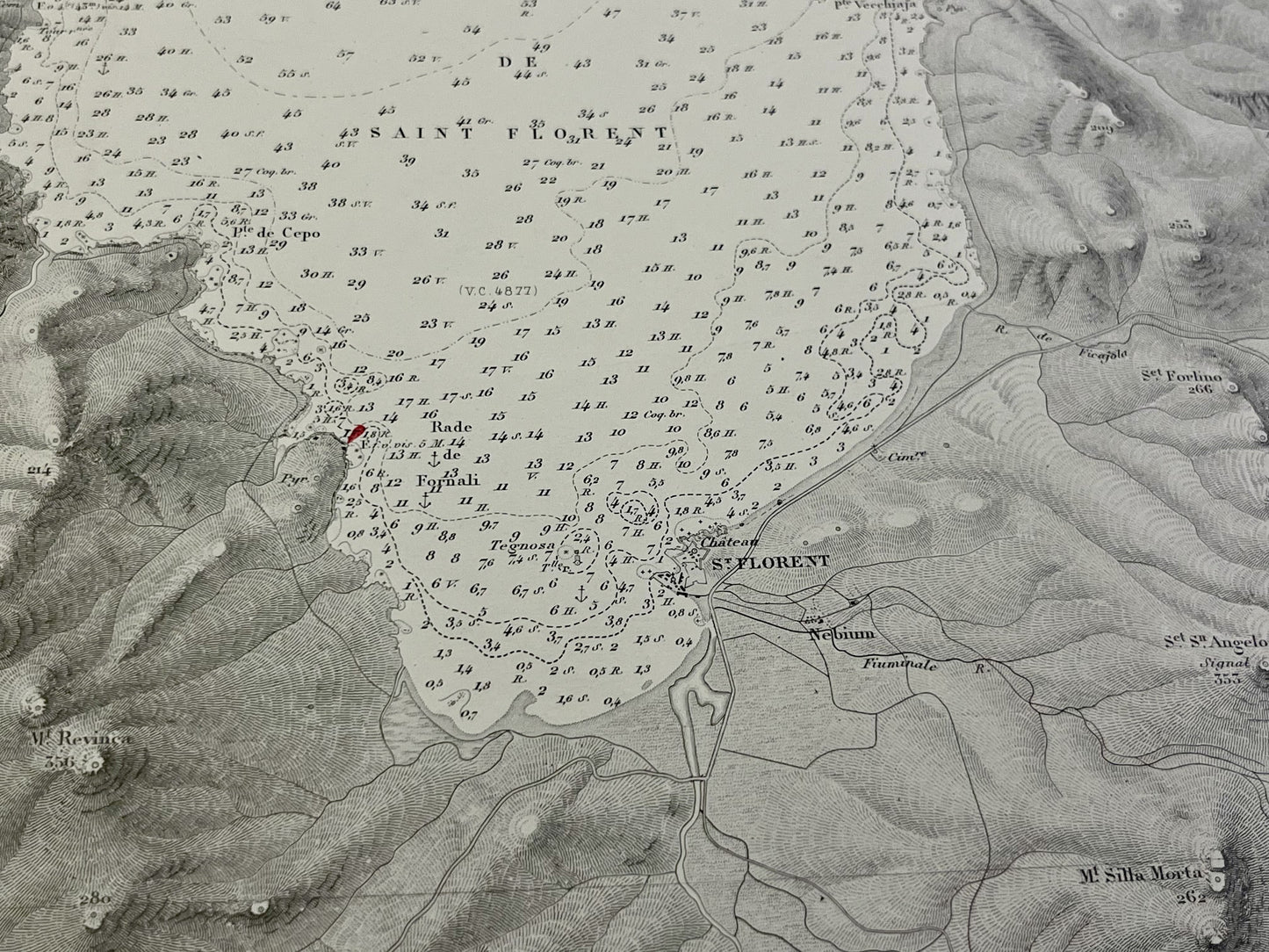 Carte geographique marine ancienne Saint-Florent Corse