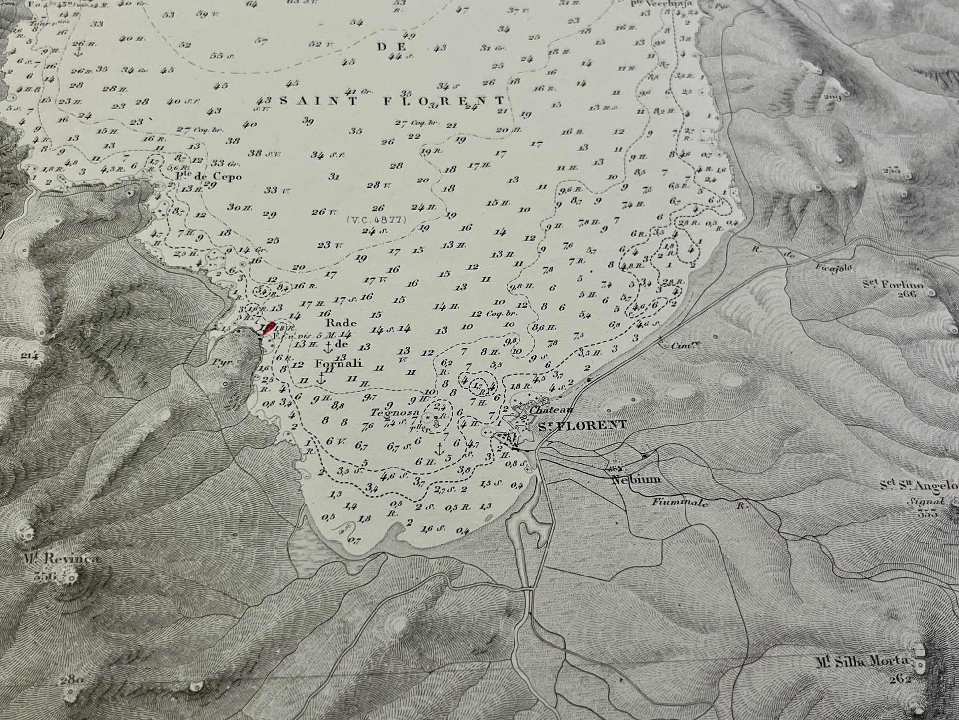 Carte geographique marine ancienne Saint-Florent Corse