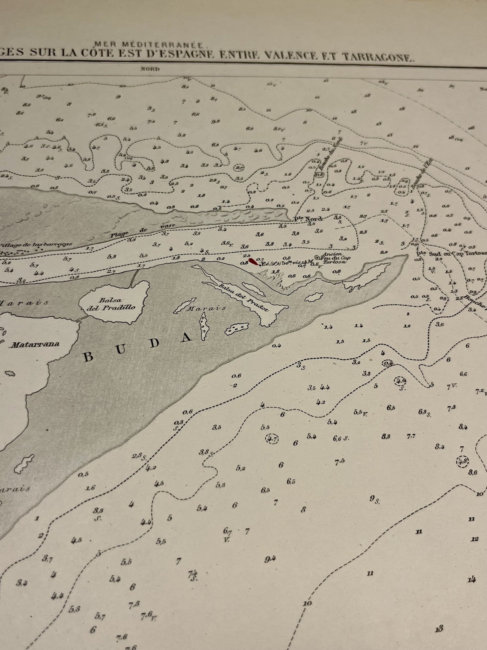 Carte geographique mouillages Valence Tarragone