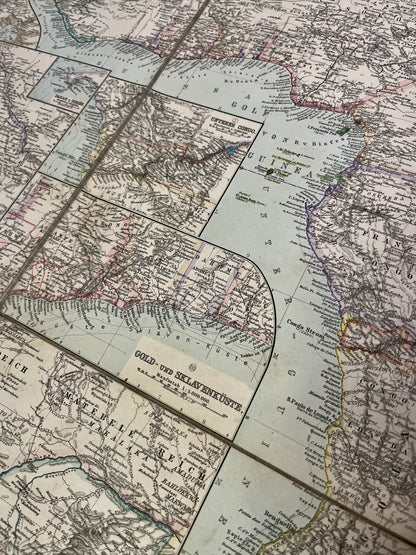 Carte geographique vintage Afrique entoilee