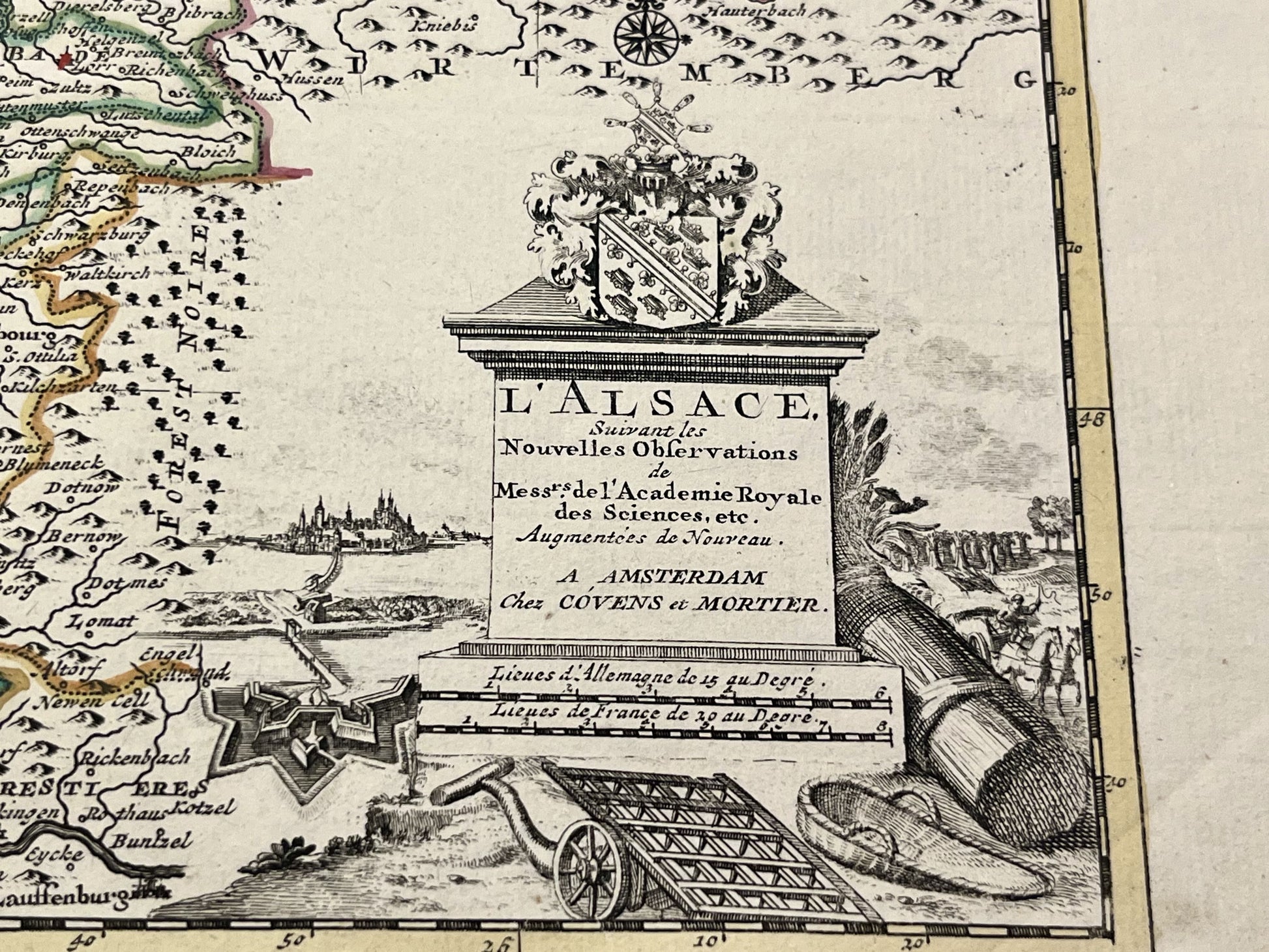 Carte geographique vintage Alsace