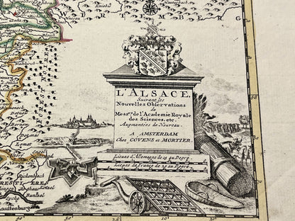 Carte geographique vintage Alsace