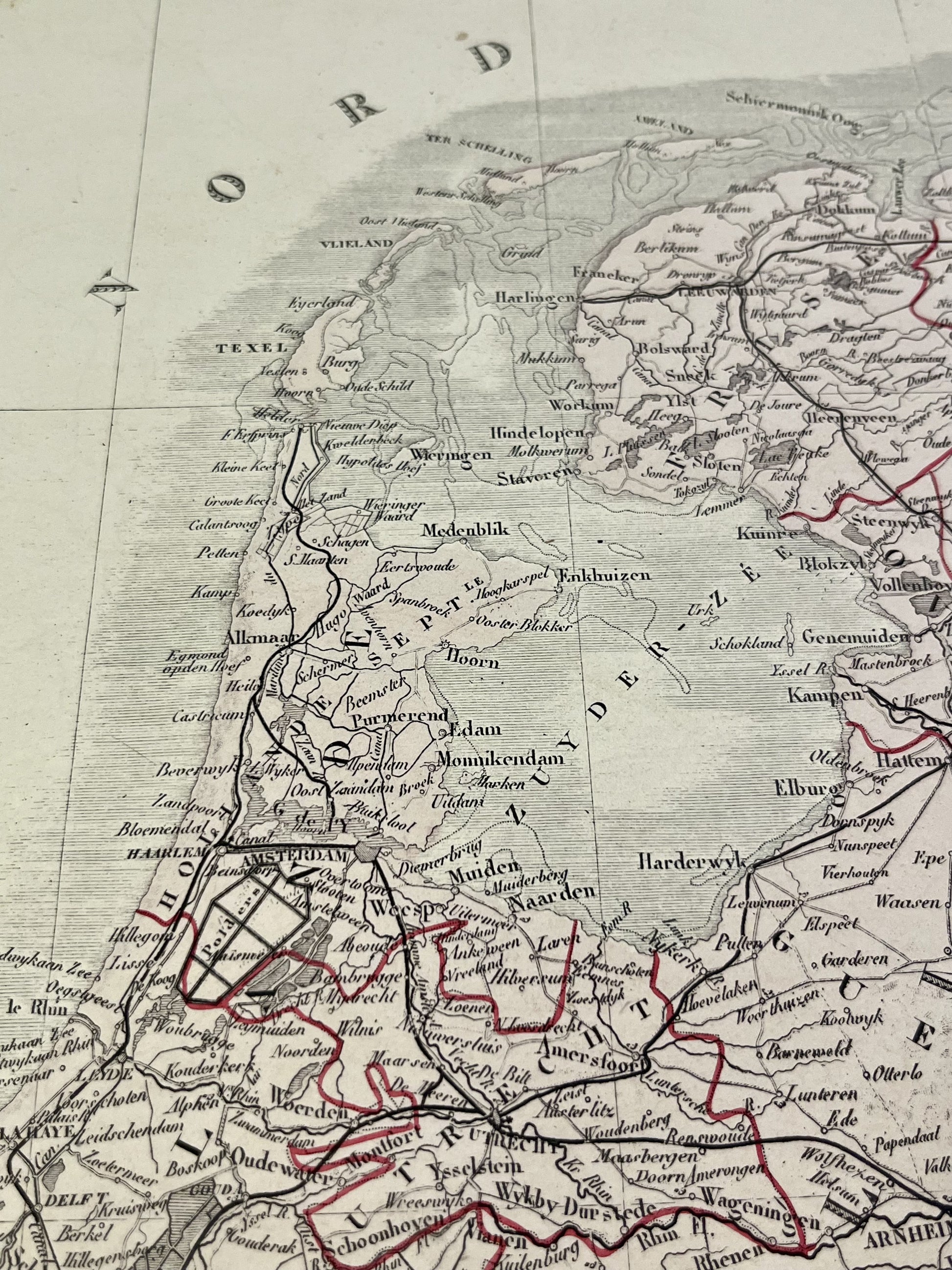 Carte geographique vintage Belgique Pays-Bas