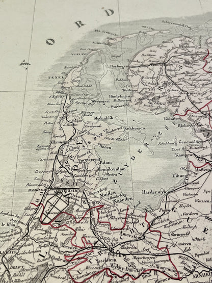 Carte geographique vintage Belgique Pays-Bas