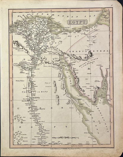 Carte géographique vintage Egypte