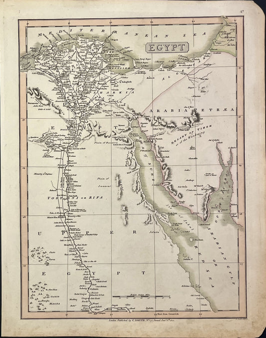 Carte géographique vintage Egypte