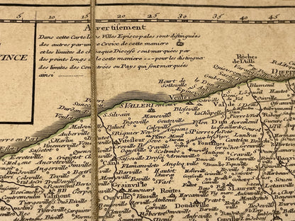 Carte geographique vintage Normandie