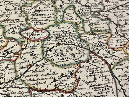 Carte geographique vintage Orleanais