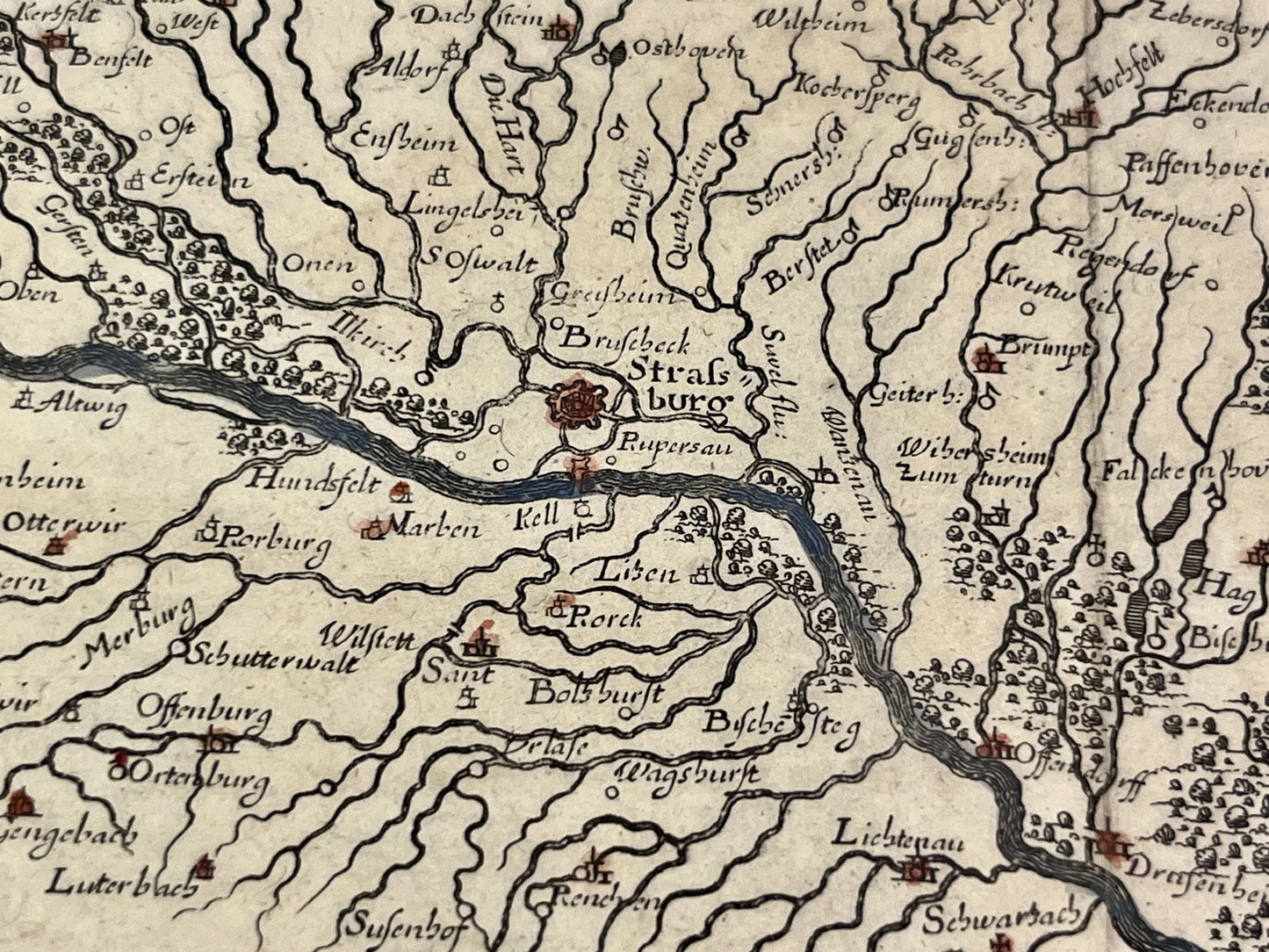 Carte geographique vintage Strasbourg et environs