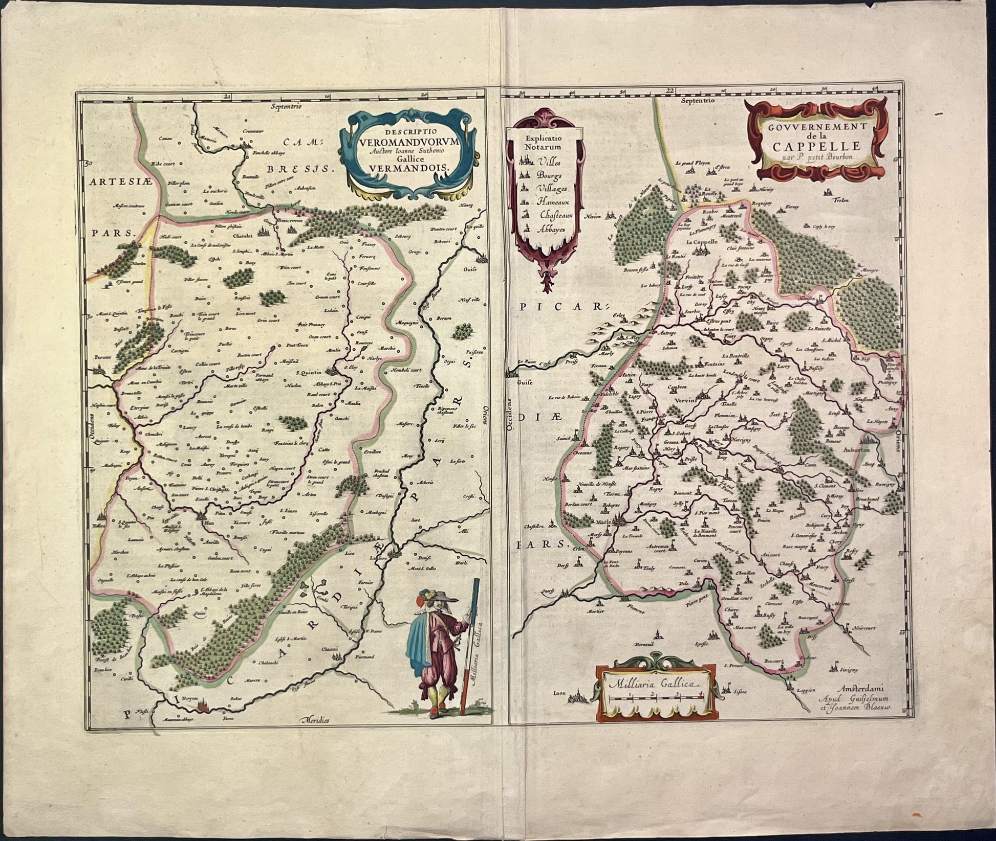 Carte geographqiue ancienne Cappelle Saint-Quentin