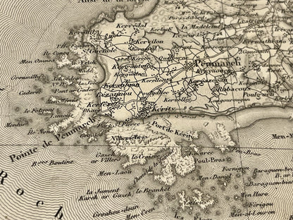 Carte geogrphique ancienne Penmarch