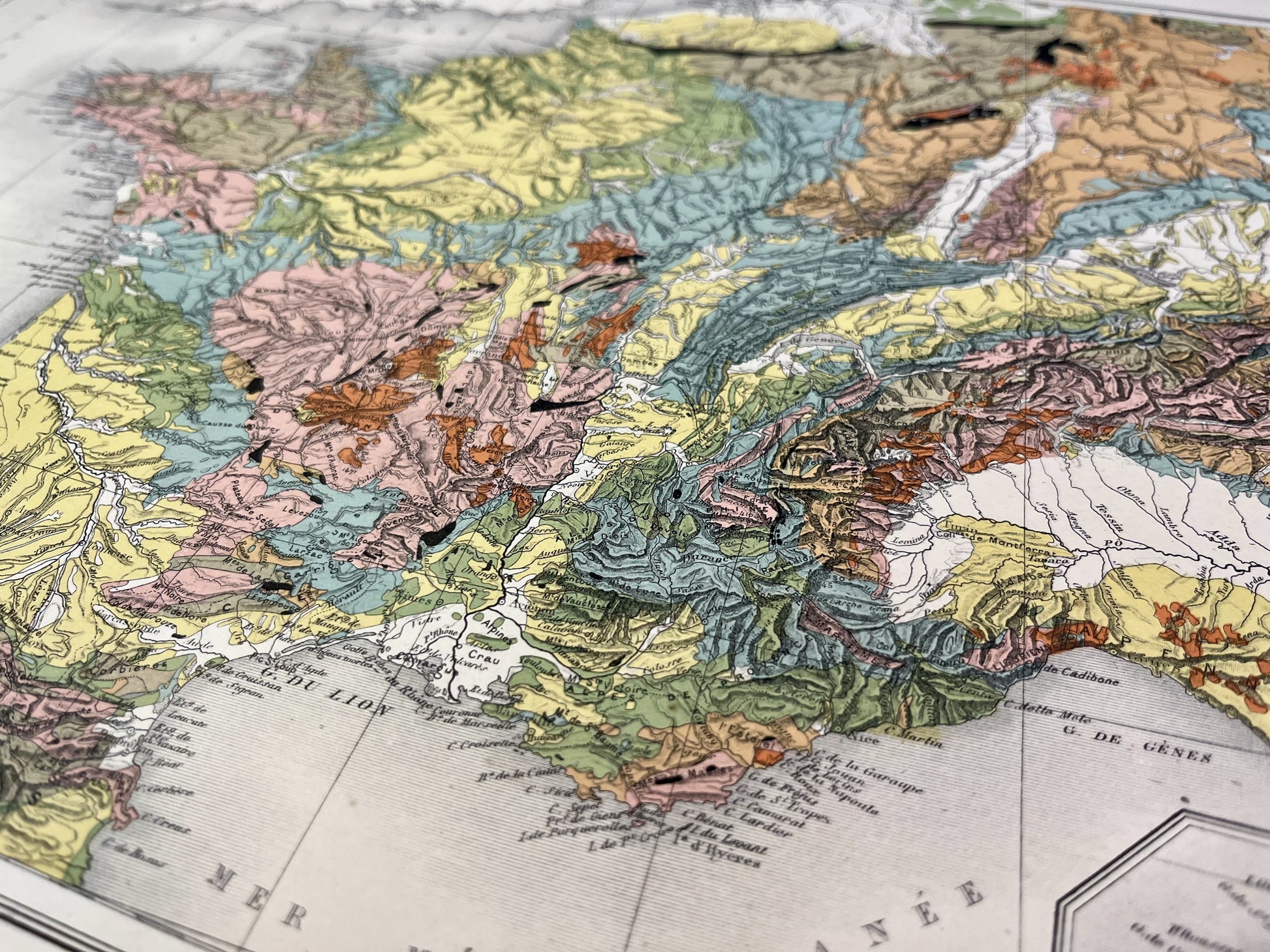 Carte geologique ancienne France