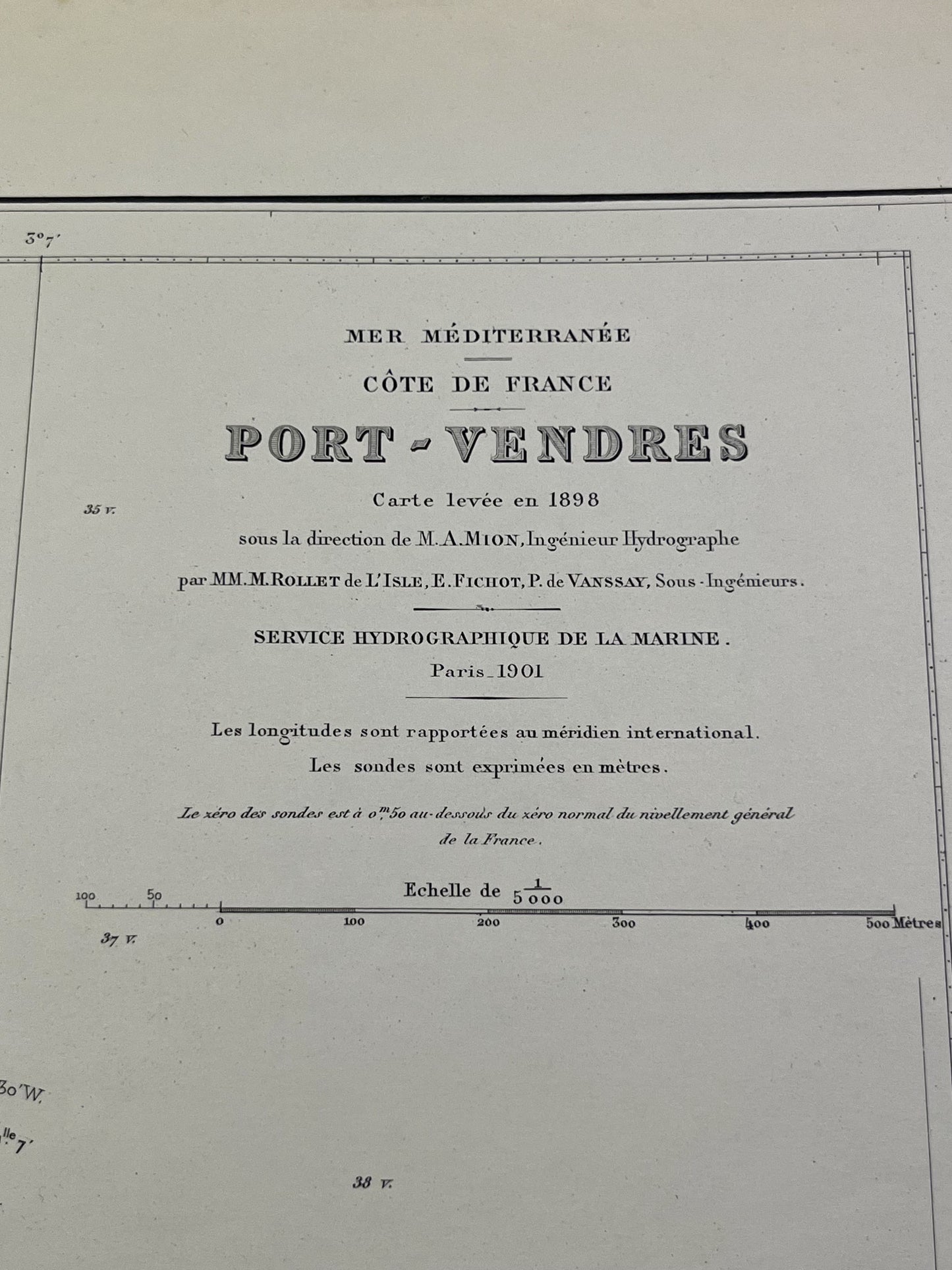 Carte hydrographique ancienne Port-Vendres