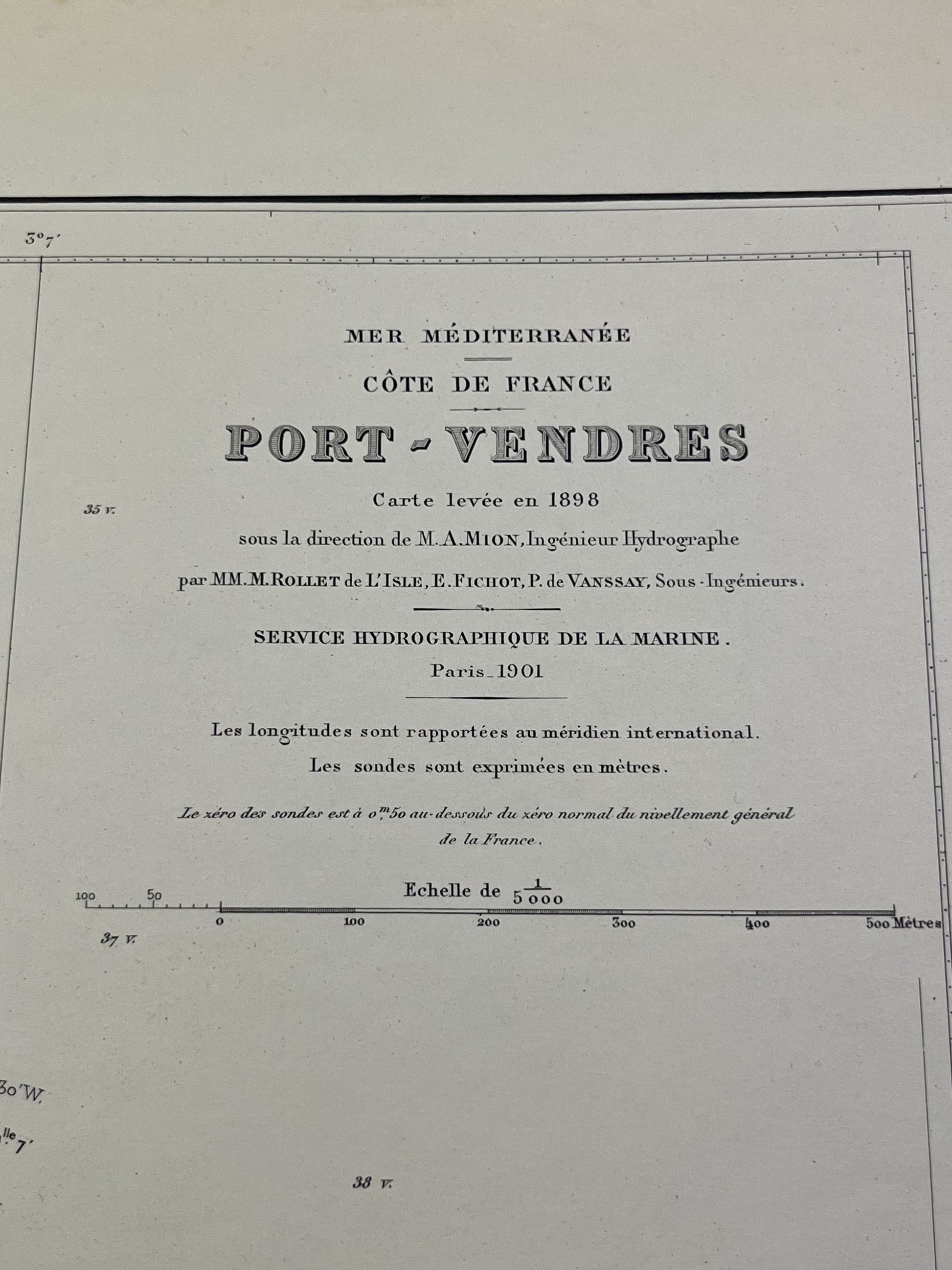 Carte hydrographique ancienne Port-Vendres