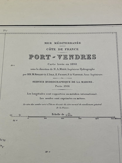 Carte hydrographique ancienne Port-Vendres
