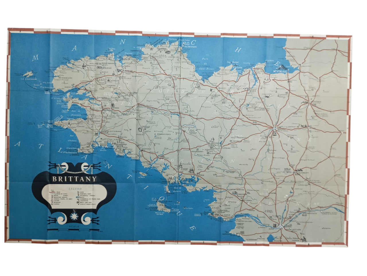 Carte illustrée de la Bretagne ca. 1950