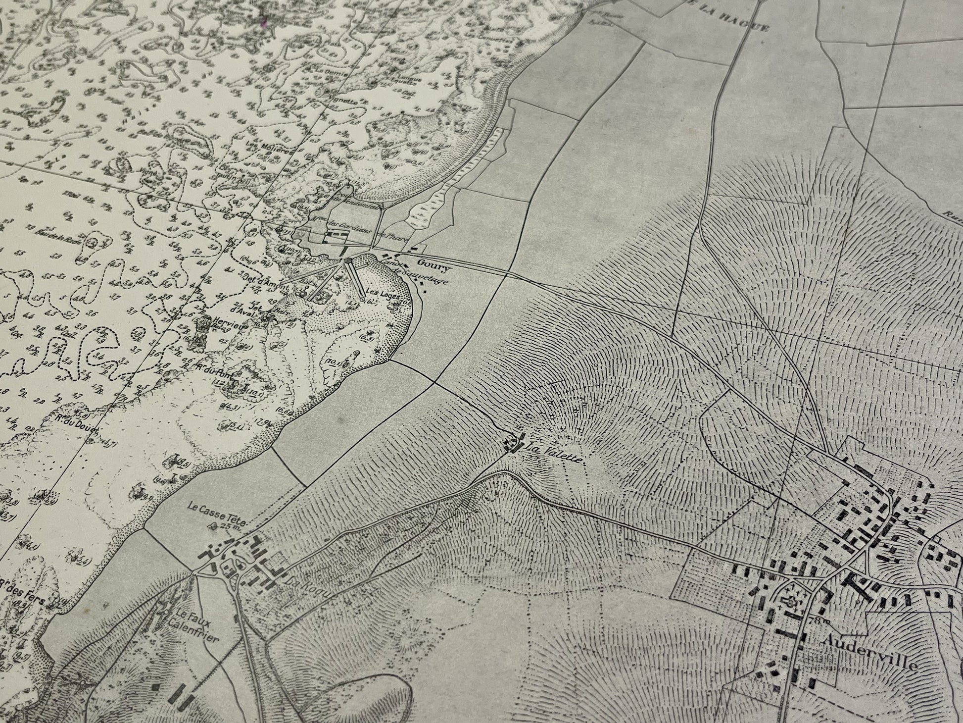 Carte marine ancienne Auderville Manche