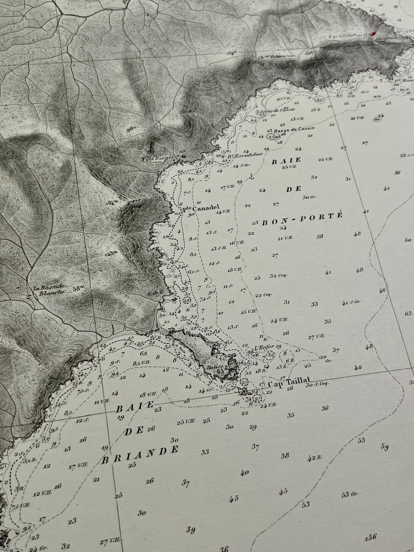 Carte marine ancienne Baie Briande et Bon-Porte