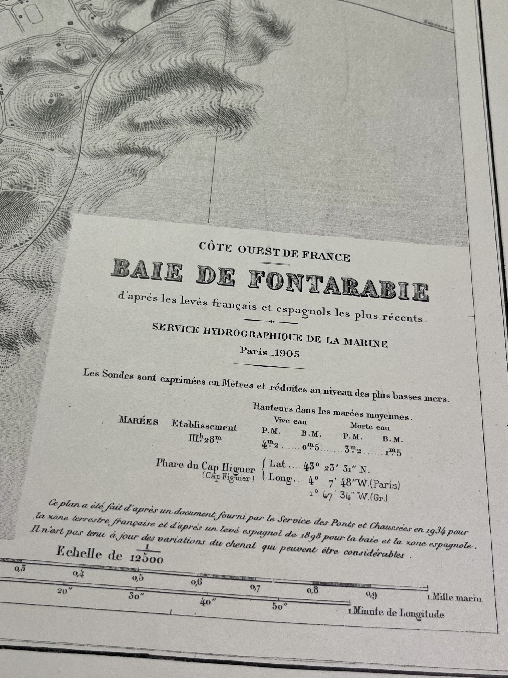 Carte marine ancienne Baie Fontarabie