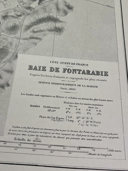 Carte marine ancienne Baie Fontarabie