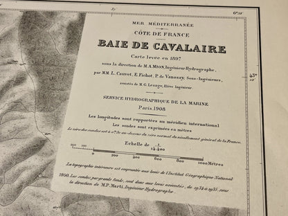 Carte marine ancienne Baie de Calvaire-sur-mer